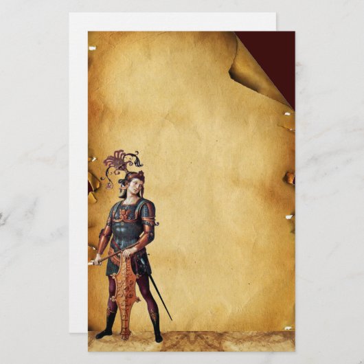 SAINT GEORGE ANTIEK PERKAMENT BRIEFPAPIER (Voorkant / Achterkant)