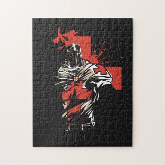 Saint George Christelijk Crusader Rode Kruis Legpuzzel (Verticaal)