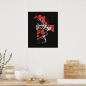 Saint George Christelijk Crusader Rode Kruis Poster (Keuken)