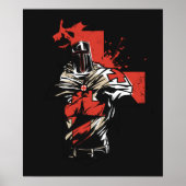 Saint George Christelijk Crusader Rode Kruis Poster (Voorkant)