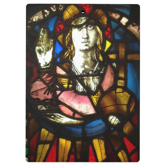 Saint George de Drakenlaag in Glas in lood Klembord (Achterkant)