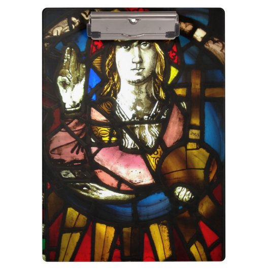 Saint George de Drakenlaag in Glas in lood Klembord (Voorkant)