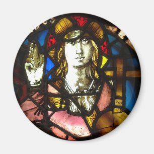 Saint George de Drakenlaag in Glas in lood Magneet