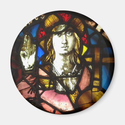 Saint George de Drakenlaag in Glas in lood Magneet (Voorkant)