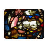 Saint George de Drakenlaag in Glas in lood Magneet (Horizontaal)