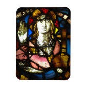 Saint George de Drakenlaag in Glas in lood Magneet (Verticaal)