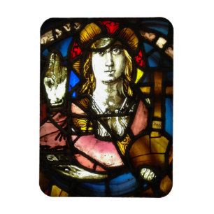 Saint George de Drakenlaag in Glas in lood Magneet