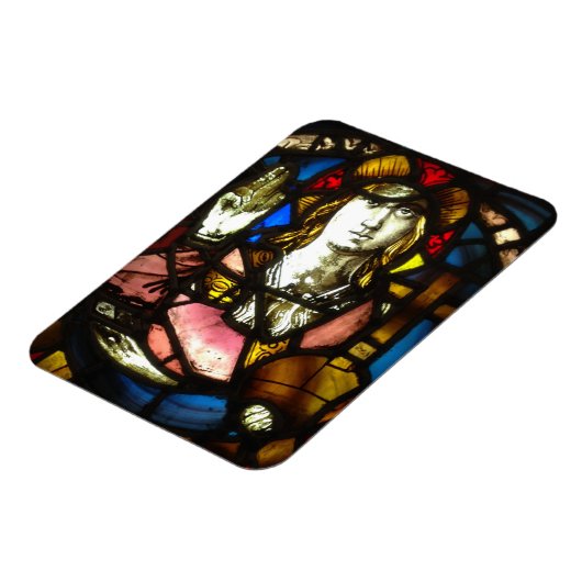 Saint George de Drakenlaag in Glas in lood Magneet (Linkerzijde)