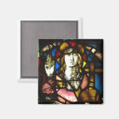 Saint George de Drakenlaag in Glas in lood Magneet (Voorkant / Achterkant)