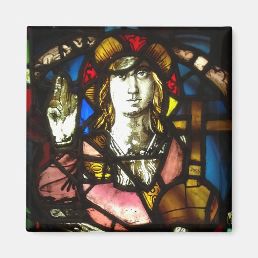 Saint George de Drakenlaag in Glas in lood Magneet (Voorkant)