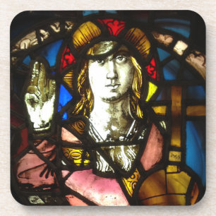 Saint George de Drakenlaag in Glas in lood Onderzetter