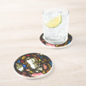 Saint George de Drakenlaag in Glas in lood Zandsteen Onderzetter (Zijkant)