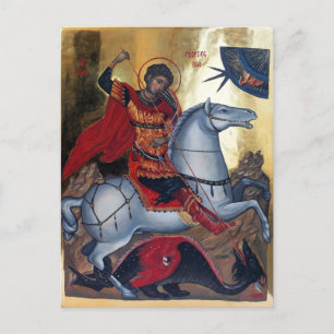 Saint George die de draak aflegt Briefkaart