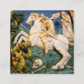 Saint George, Dragon en Princess Black Vierkante Visitekaartje (Achterkant)