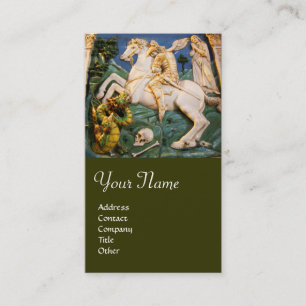Saint George, Dragon en Princess Monogram groen Visitekaartje