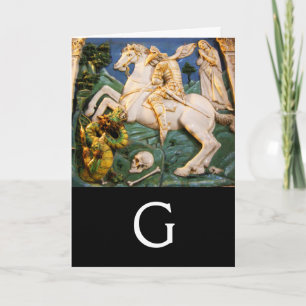 Saint George, Dragon en Princess Monogram Notitiekaartje