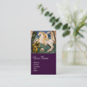 Saint George, Dragon en Princess Monogram paars Visitekaartje (Staand voorkant)