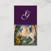 Saint George, Dragon en Princess Monogram paars Visitekaartje (Achterkant)