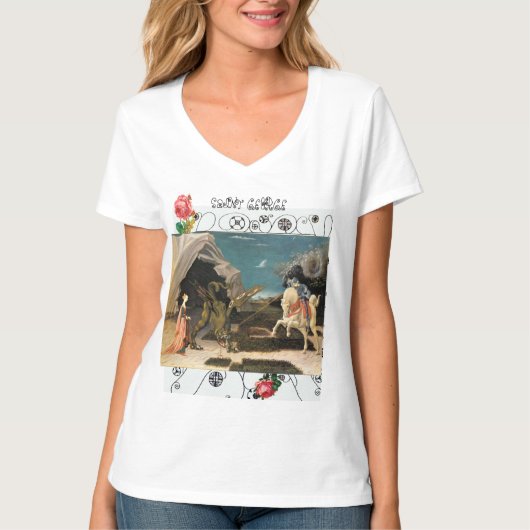 Saint George, Dragon en Princess T-shirt (Voorkant)