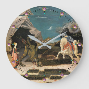 SAINT GEORGE, DRAGON EN PRINCIPE GROTE KLOK