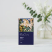 Saint George, Dragon en prinses Monogram blauw Visitekaartje (Staand voorkant)