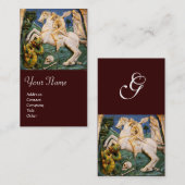 Saint George, Dragon en Prinses Monogram brown Visitekaartje (Voorkant / Achterkant)