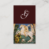 Saint George, Dragon en Prinses Monogram brown Visitekaartje (Achterkant)