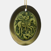 SAINT GEORGE, DRAGON/MADONNA EN KINDERMEDALLION KERAMISCH ORNAMENT (Rechts)