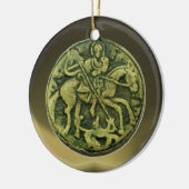SAINT GEORGE, DRAGON/MADONNA EN KINDERMEDALLION KERAMISCH ORNAMENT (Links)