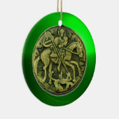 SAINT GEORGE, DRAGON/MADONNA EN KINDERMEDALLION KERAMISCH ORNAMENT (Rechts)
