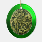 SAINT GEORGE, DRAGON/MADONNA EN KINDERMEDALLION KERAMISCH ORNAMENT (Links)