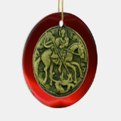 SAINT GEORGE, DRAGON/MADONNA EN KINDERMEDALLION KERAMISCH ORNAMENT (Rechts)