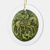 SAINT GEORGE, DRAGON/MADONNA EN KINDERMEDALLION KERAMISCH ORNAMENT (Links)