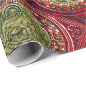 SAINT GEORGE, DRAGON /MADONNA EN KINDERrode Ruby Cadeaupapier (Rol Hoek)