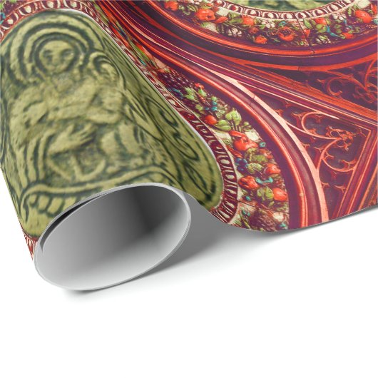 SAINT GEORGE, DRAGON /MADONNA EN KINDERrode Ruby Cadeaupapier (Rol Hoek)