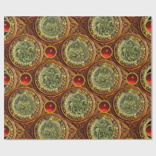 SAINT GEORGE, DRAGON /MADONNA EN KINDERrode Ruby Cadeaupapier