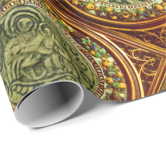 SAINT GEORGE, DRAGON /MADONNA EN KINDERrode Ruby Cadeaupapier (Rol Hoek)