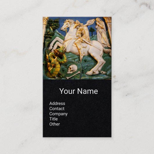 Saint George, Dragonm, prinses Monogram Plack Pape Visitekaartje (Voorkant)