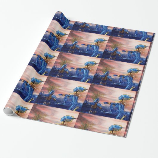 SAINT GEORGE EN ALIEN DRAGON CADEAUPAPIER (Uitgerold)