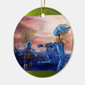 SAINT GEORGE EN ALIEN DRAGON KERAMISCH ORNAMENT (Links)