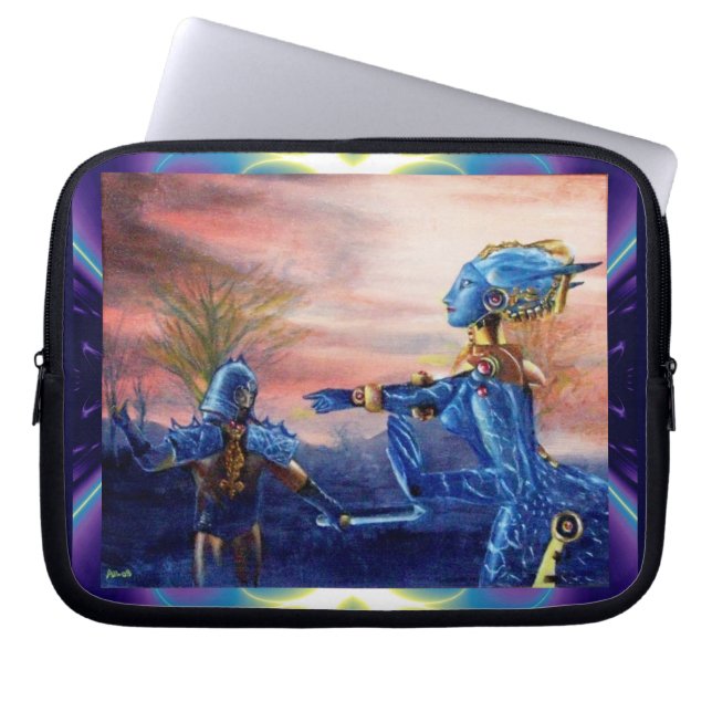 SAINT GEORGE EN ALIEN DRAGON LAPTOP SLEEVE (Voorkant)