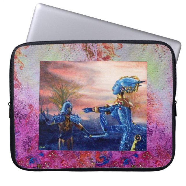 SAINT GEORGE EN ALIEN DRAGON LAPTOP SLEEVE (Voorkant)