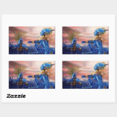 SAINT GEORGE EN ALIEN DRAGON RECHTHOEKIGE STICKER (Vel)