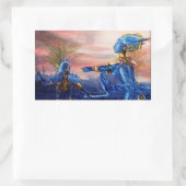 SAINT GEORGE EN ALIEN DRAGON RECHTHOEKIGE STICKER (Tas)