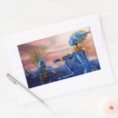 SAINT GEORGE EN ALIEN DRAGON RECHTHOEKIGE STICKER (Envelop)