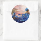 SAINT GEORGE EN ALIEN DRAGON RONDE STICKER (Tas)