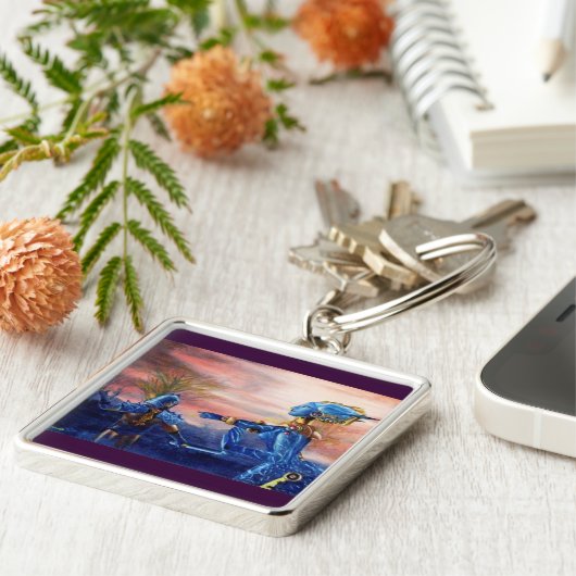 SAINT GEORGE EN ALIEN DRAGON SLEUTELHANGER (Zijkant)