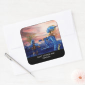 SAINT GEORGE EN ALIEN DRAGON VIERKANTE STICKER (Envelop)