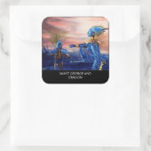 SAINT GEORGE EN ALIEN DRAGON VIERKANTE STICKER (Tas)