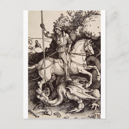 Saint George en de draak - Durer Briefkaart (Voorkant)